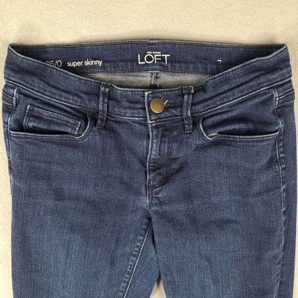 Ann‎ Taylor LOFT Super Skinny Women's Jeans Size 25/0 Blue (27x25.5) Low Rise - Picture 3 of 10